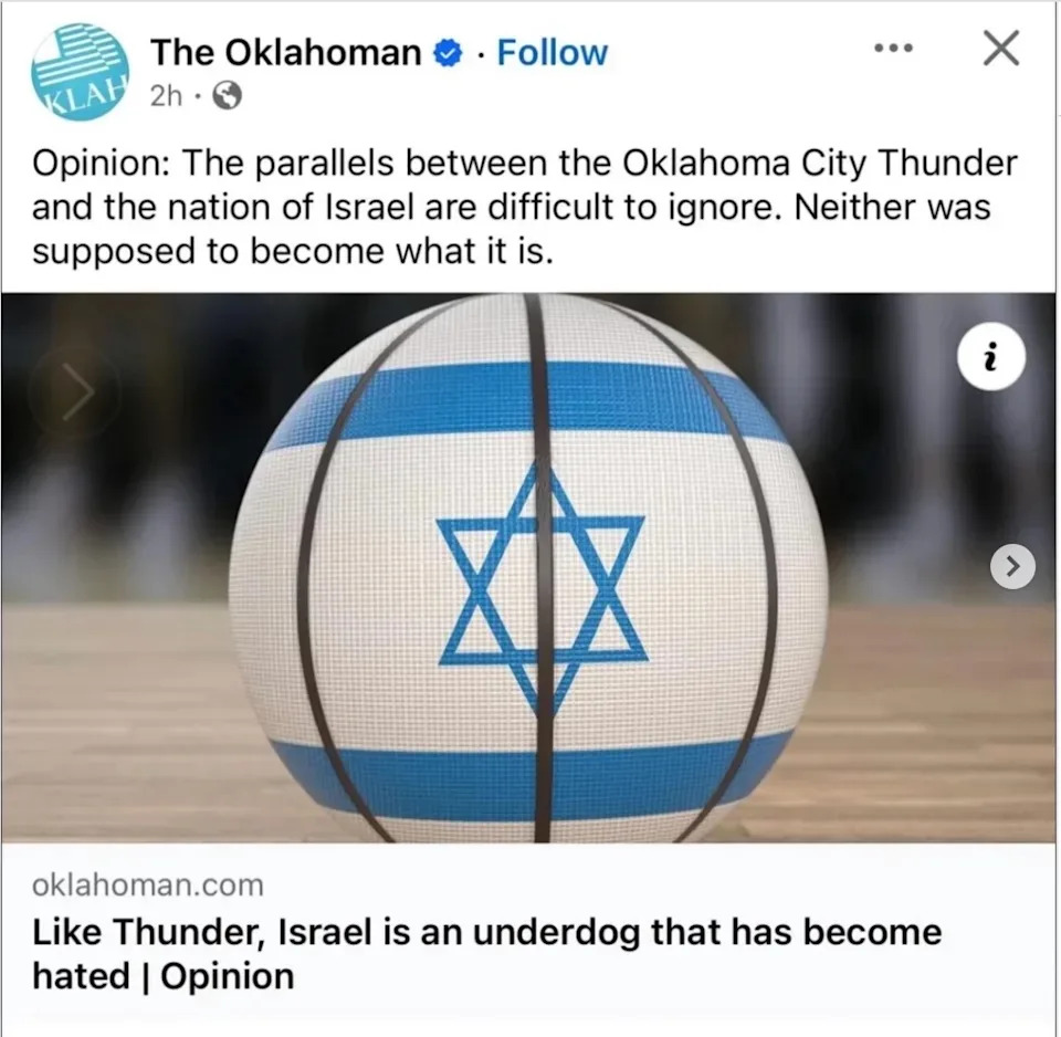 tweet by The Oklahoman with deleted op-ed