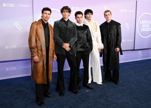 Tim Schaecker, Bene Schulz, Julien Brown, Jacob Rott and Luis Freitag of the Elevator Boys at The 52nd American Music Awards held at the MGM Grand Garden Arena on May 25, 2026 in Las Vegas, Nevada.