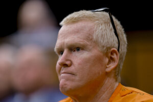 alex murdaugh sits during a hearing