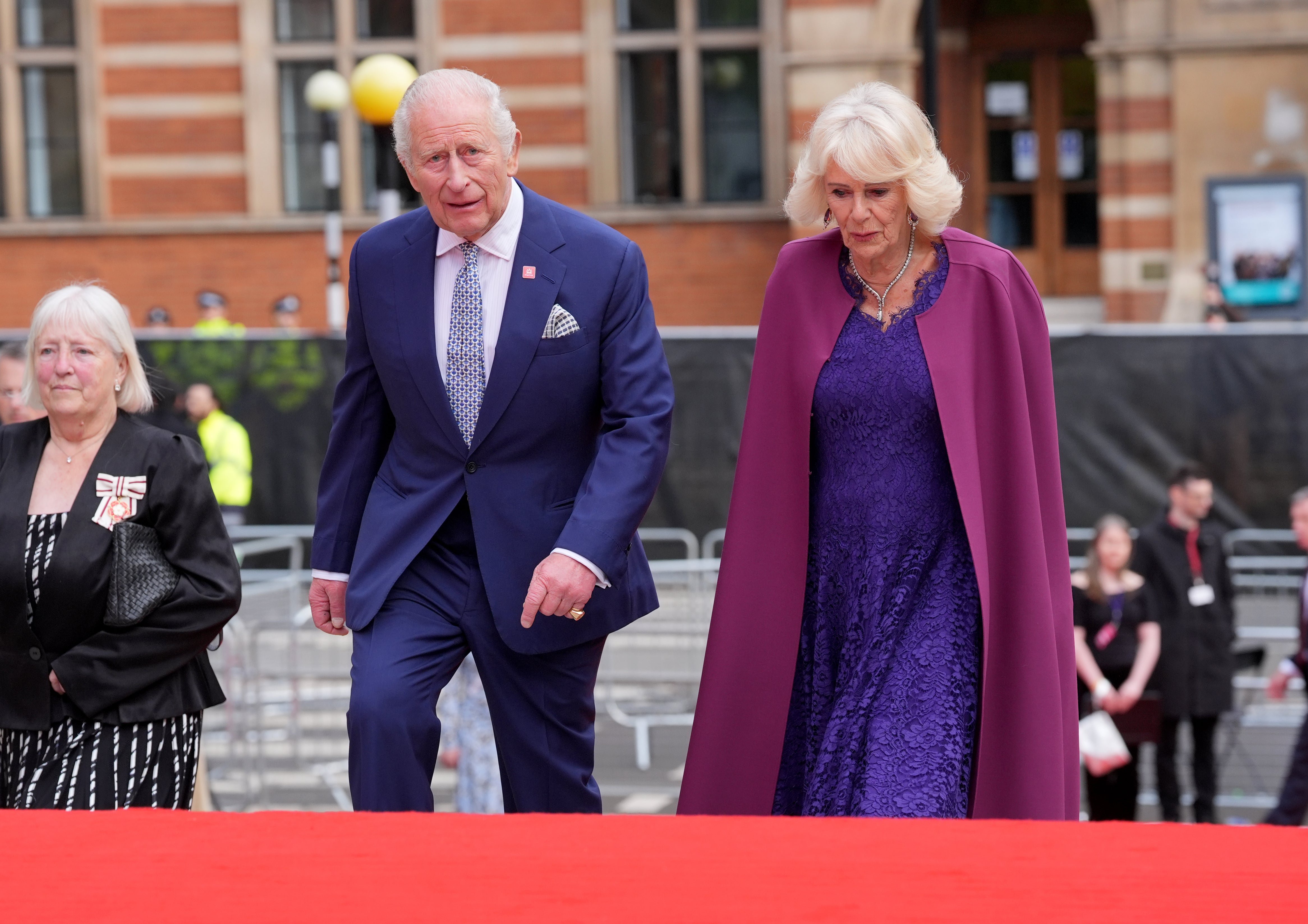 Charles and Camilla arriving at the Royal Albert Hall (Yui Mok/PA)
