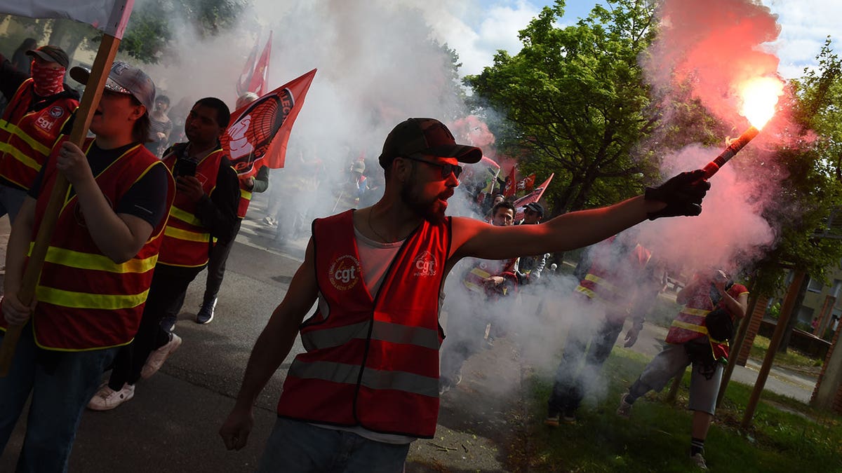 May Day demonstration in Rennes, France
