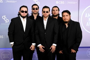 Khrystian Ramos, Moises Lopez, Jesus Ortiz Paz, José "Pelón" García and Samuel Jaimez of Fuerza Regida at The 52nd American Music Awards held at the MGM Grand Garden Arena on May 25, 2026 in Las Vegas, Nevada.
