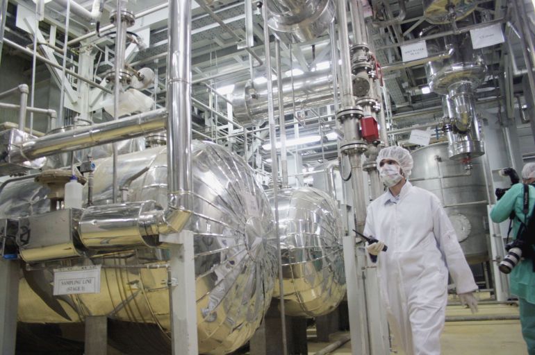 ISFAHAN, IRAN - MARCH 30: A worker walks inside of an uranium conversion facility March 30, 2005 just outside the city of Isfahan, about 254 miles (410 kilometers), south of capital Tehran, Iran. The cities of Isfahan and Natanz in central Iran are home to the heart of Iran's nuclear program. The facility in Isfahan makes hexaflouride gas, which is then enriched by feeding it into centrifuges at a facility in Natanz, Iran. Iran's President Mohammad Khatami and the head of Iran's Atomic Energy Organisation Gholamreza Aghazadeh is scheduled to visit the facilities. (Photo by Getty Images)
