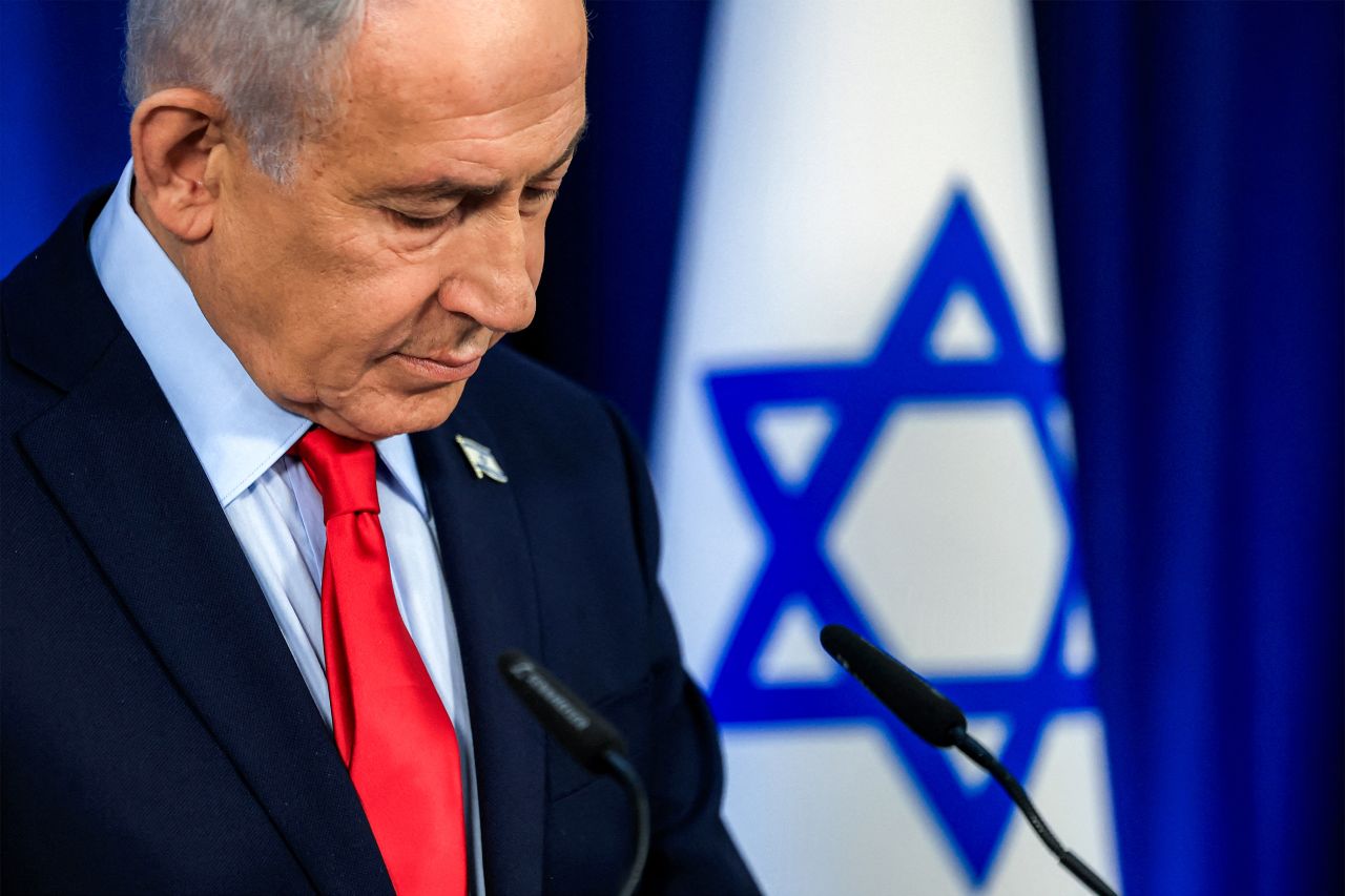 Israeli Prime Minister Benjamin Netanyahu speaks at a press conference in Jerusalem on March 19.