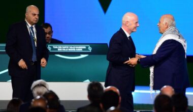 FIFA's attempts peace moment with Israel, Palestine soccer reps on stage