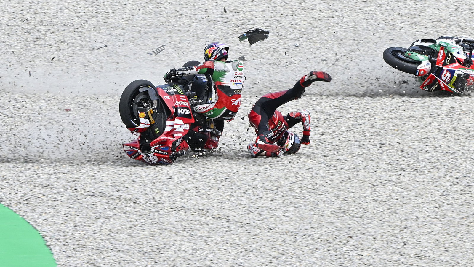 Johann Zarco crashes at the 2026 Catalan MotoGP