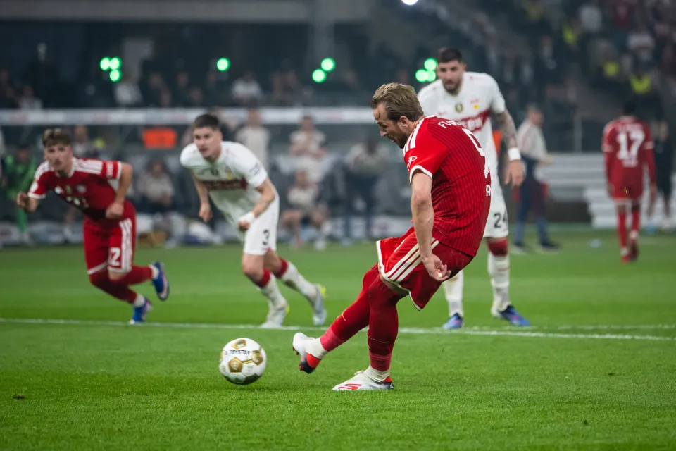 Harry Kane takes a penalty