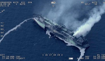 Russian shadow fleet vessel hit by a Ukrainian drone, near Malta.