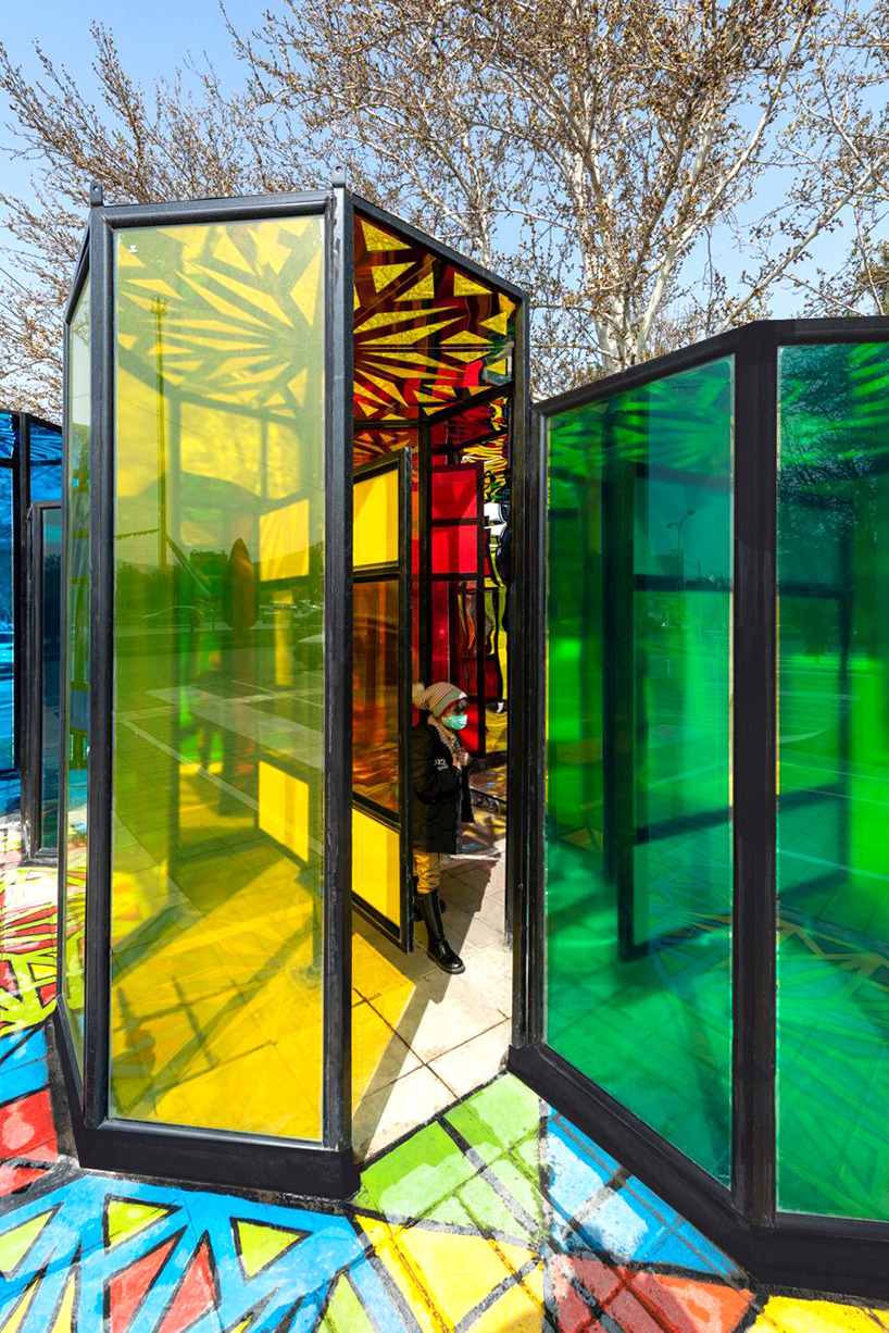 stained glass and mirrored octagons compose an interactive urban maze in iran - 4