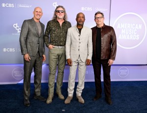 Jim Sonefeld, Mark Bryan, Darius Rucker and Dean Felber of Hootie & the Blowfish at The 52nd American Music Awards held at the MGM Grand Garden Arena on May 25, 2026 in Las Vegas, Nevada.