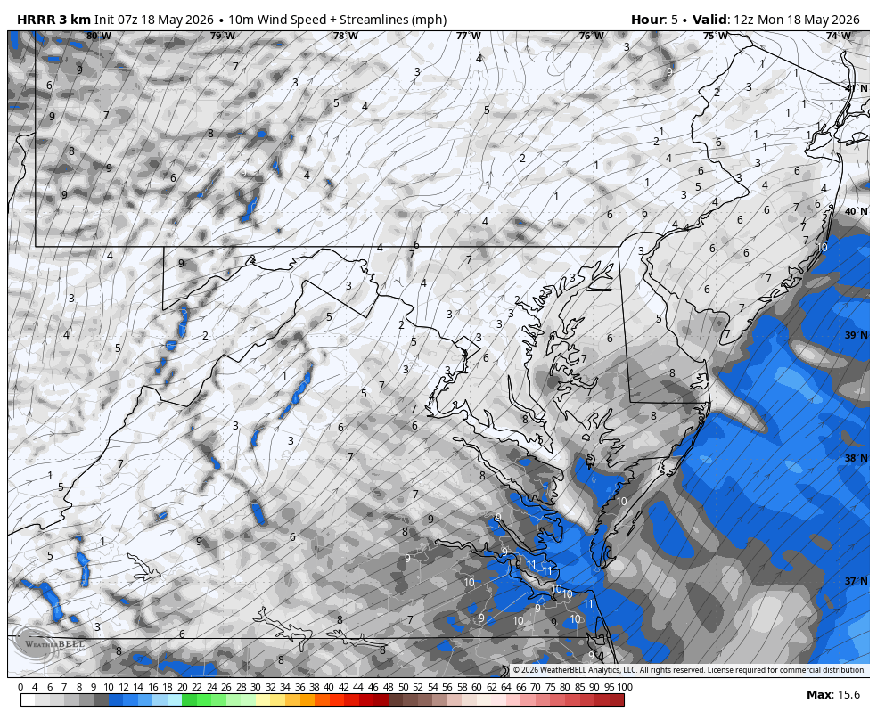 May 18 weather wind forecast Monday