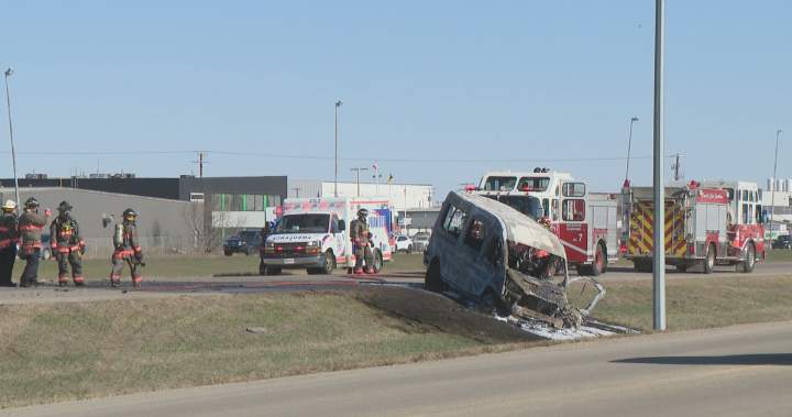 Boy, 14, charged with dangerous driving following fiery Saskatoon crash - Saskatoon
