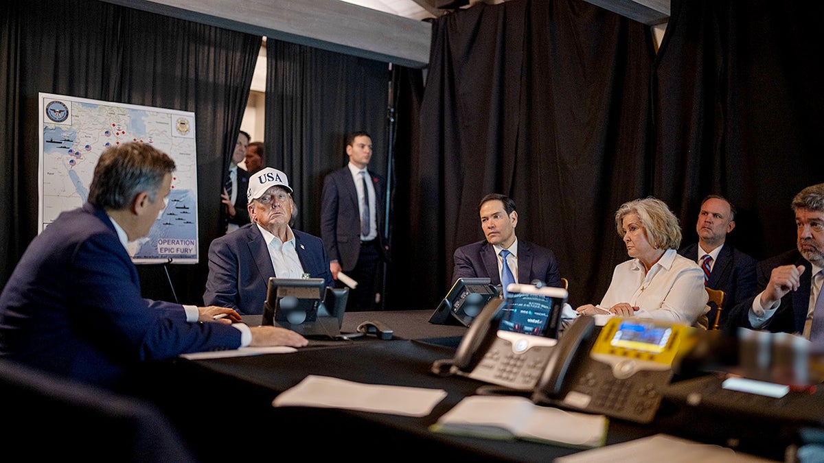 President Donald Trump monitoring U.S. military operations in Iran with Cabinet members