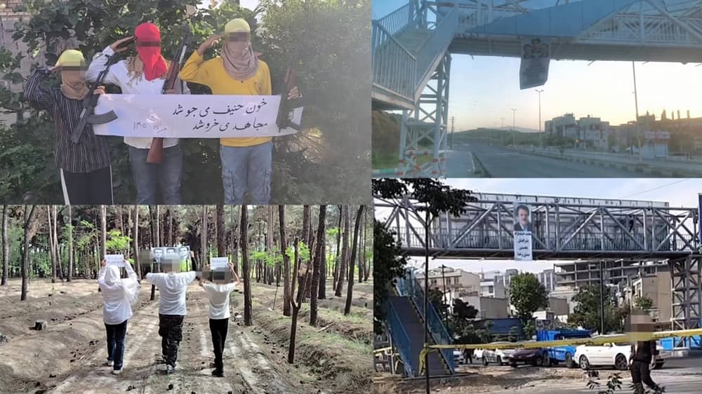 A photo collage illustrating diverse anti-regime activities by MEK Resistance Units in late May 2026