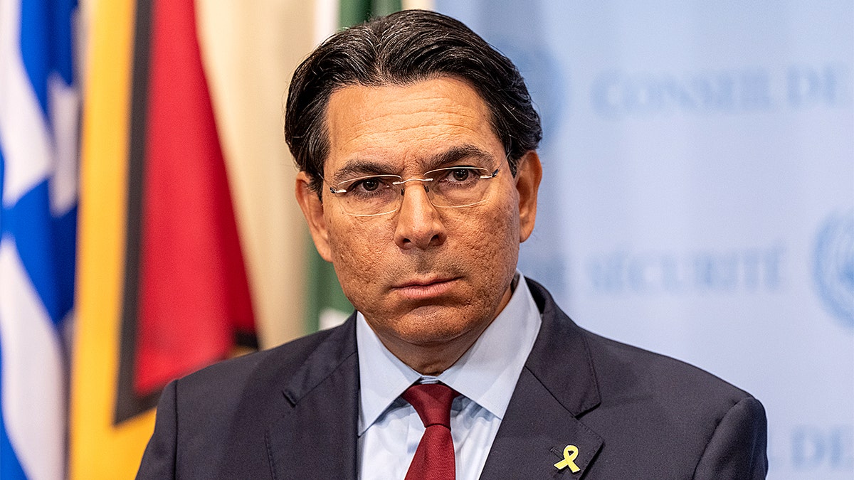 Ambassador Danny Danon speaking at a press briefing at U.N. Headquarters