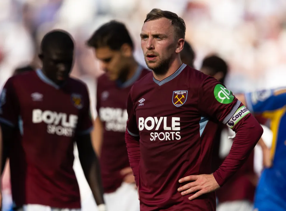 Jarrod Bowen looks devastated after West Ham were relegated