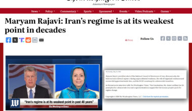 Maryam Rajavi: Iran’s regime is at its weakest point in decades