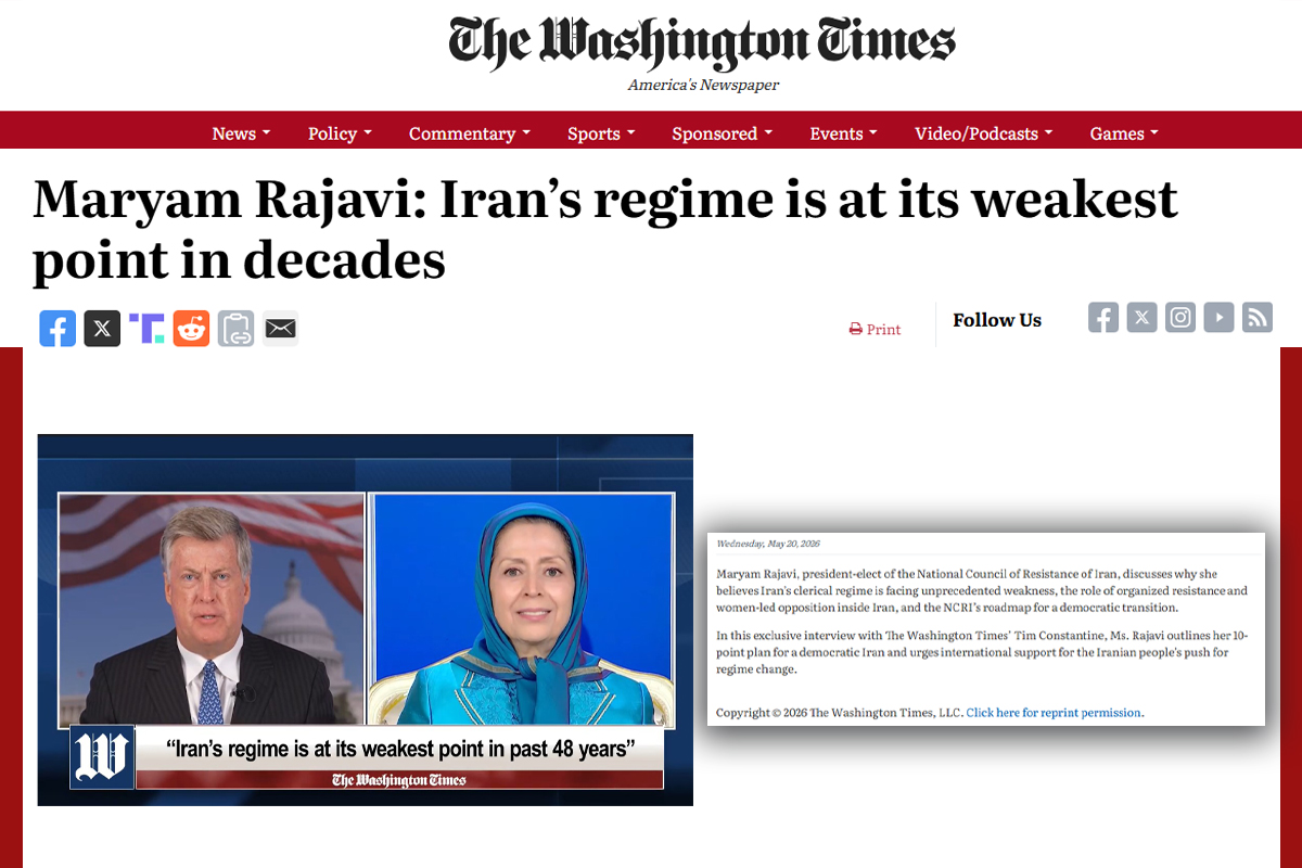 Maryam Rajavi: Iran’s regime is at its weakest point in decades