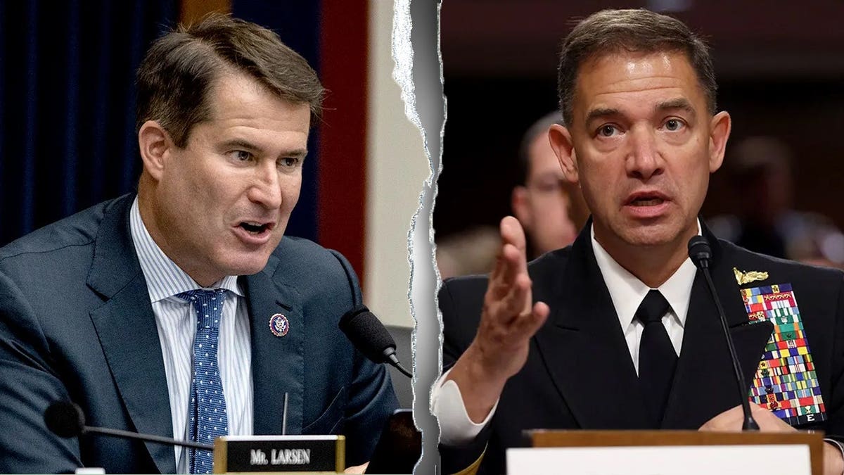 Rep. Seth Moulton and Adm. Brad Cooper