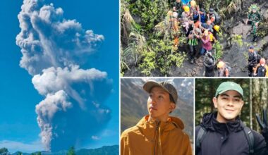 Missing hikers found dead and holding each other after volcano erupts