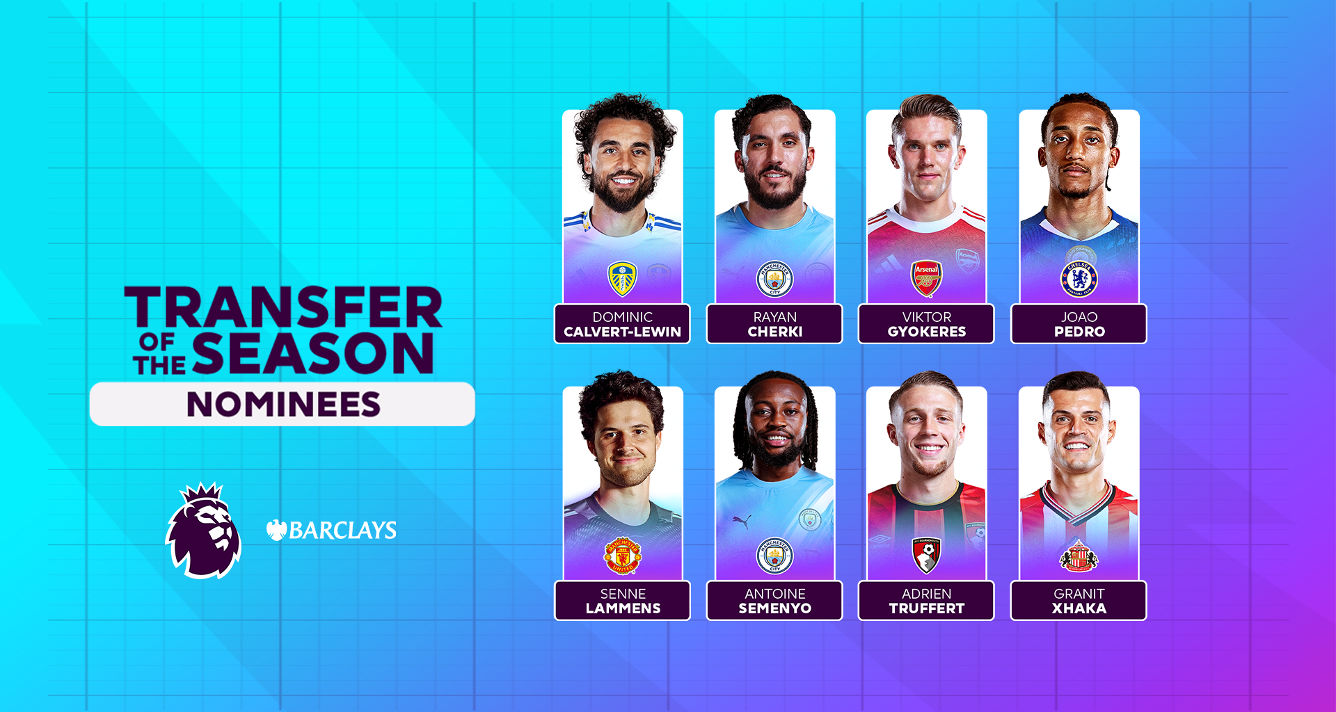 Vote for your Barclays Transfer of the Season