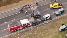 A Massachusetts State Police trooper has died after his cruiser was struck by a wrong-way driver, who also died, early Wednesday, May 6, 2026, on Route 1 northbound in Lynnfield, near Saugus.