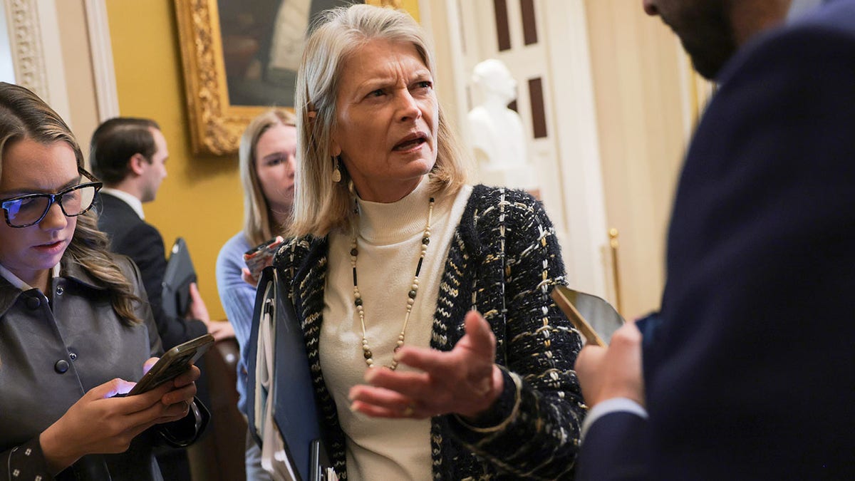Sen. Lisa Murkowski arriving at Senate Republican policy luncheon at U.S. Capitol in Washington, D.C.