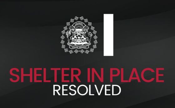 Calgary police issued the "shelter in place" advisory around 9 a.m. Monday and lifted it about two hours later.