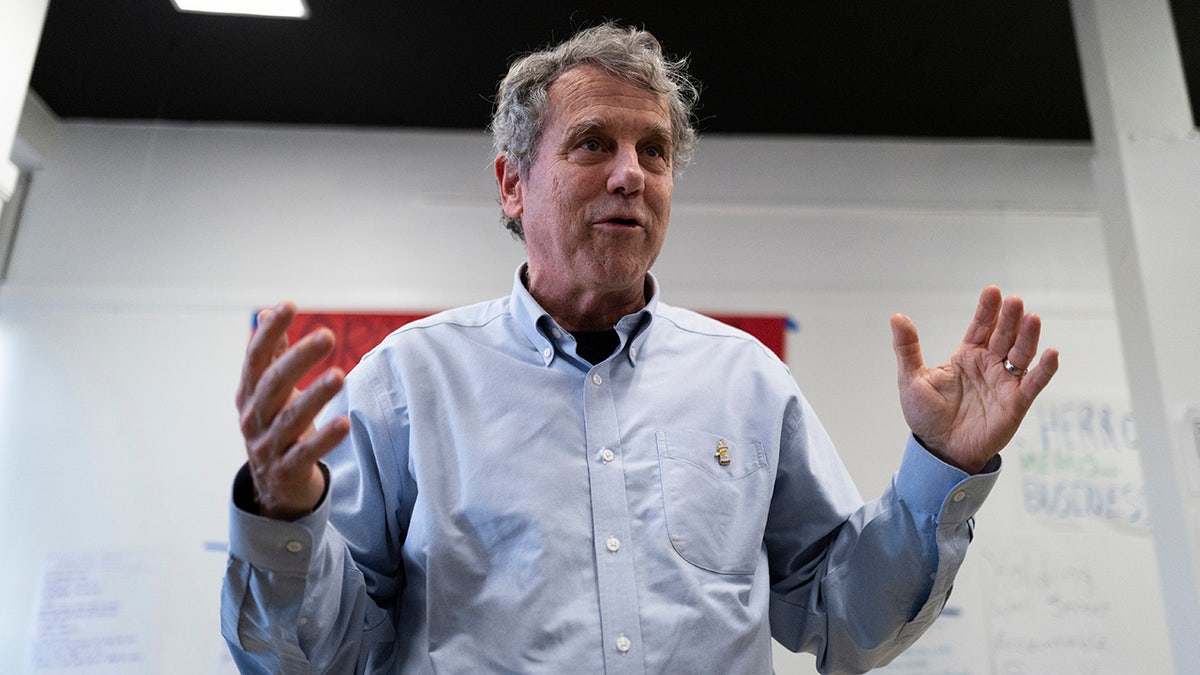 U.S. Sen. Sherrod Brown speaking to volunteers at a campaign office in Cleveland Heights, Ohio