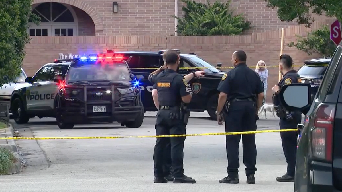 Authorities were seen investigating near the crime scene.