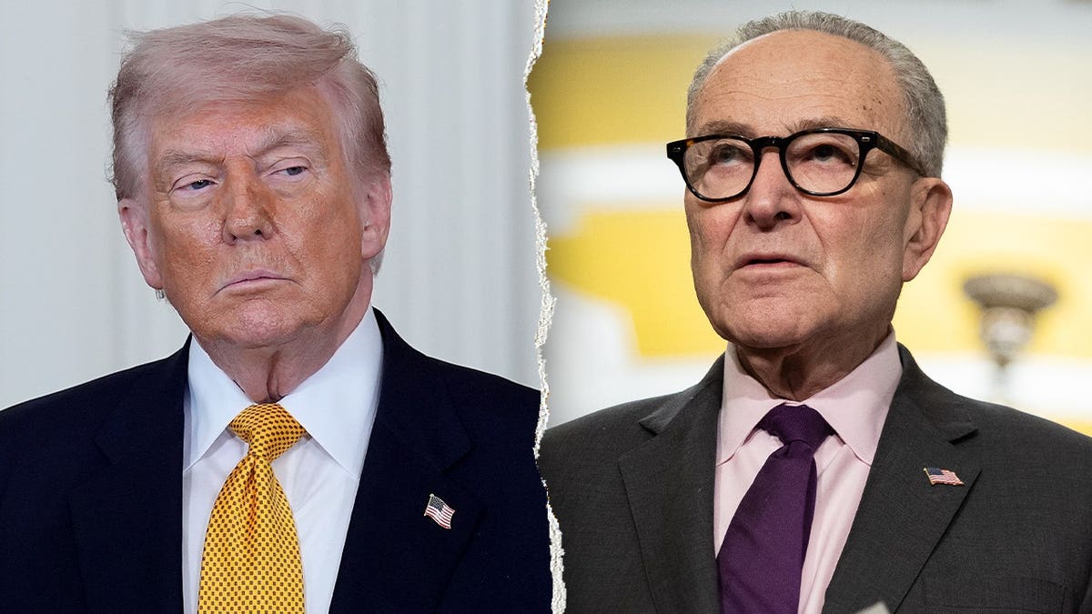 Split of President Donald Trump and Senate Minority Leader Chuck Schumer, D-N.Y.
