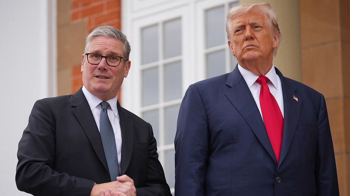 U.S. President Donald Trump and British Prime Minister Keir Starmer meet at Trump Turnberry golf club in Scotland