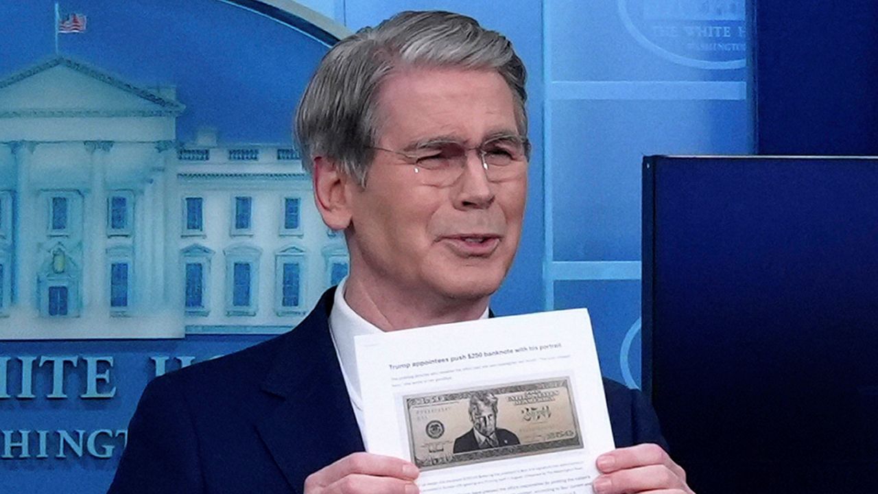 Treasury Secretary Scott Bessent speaks to reporters in the James Brady Press Briefing Room at the White House, Thursday, May 28, 2026, in Washington. (AP Photo/Jacquelyn Martin)