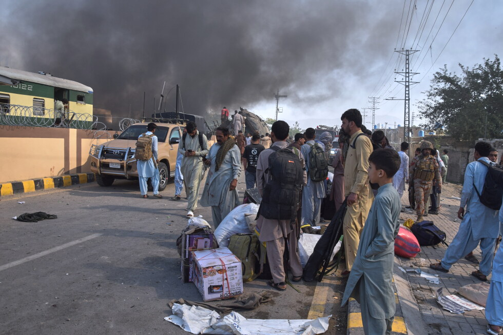 A suicide bombing near a railway track in southwest Pakistan kills at least 23 people