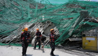 Photos show the aftermath of a building collapse in the Philippines