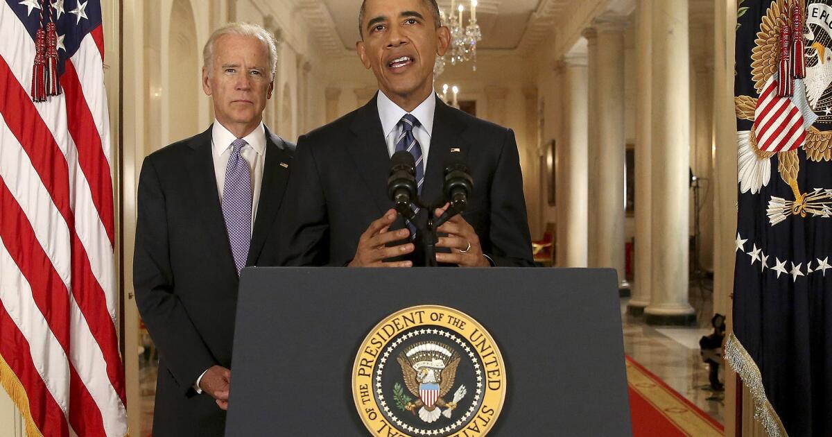 Column: Obama's strong terms curbed Iran. Trump struggles to secure even a weak deal