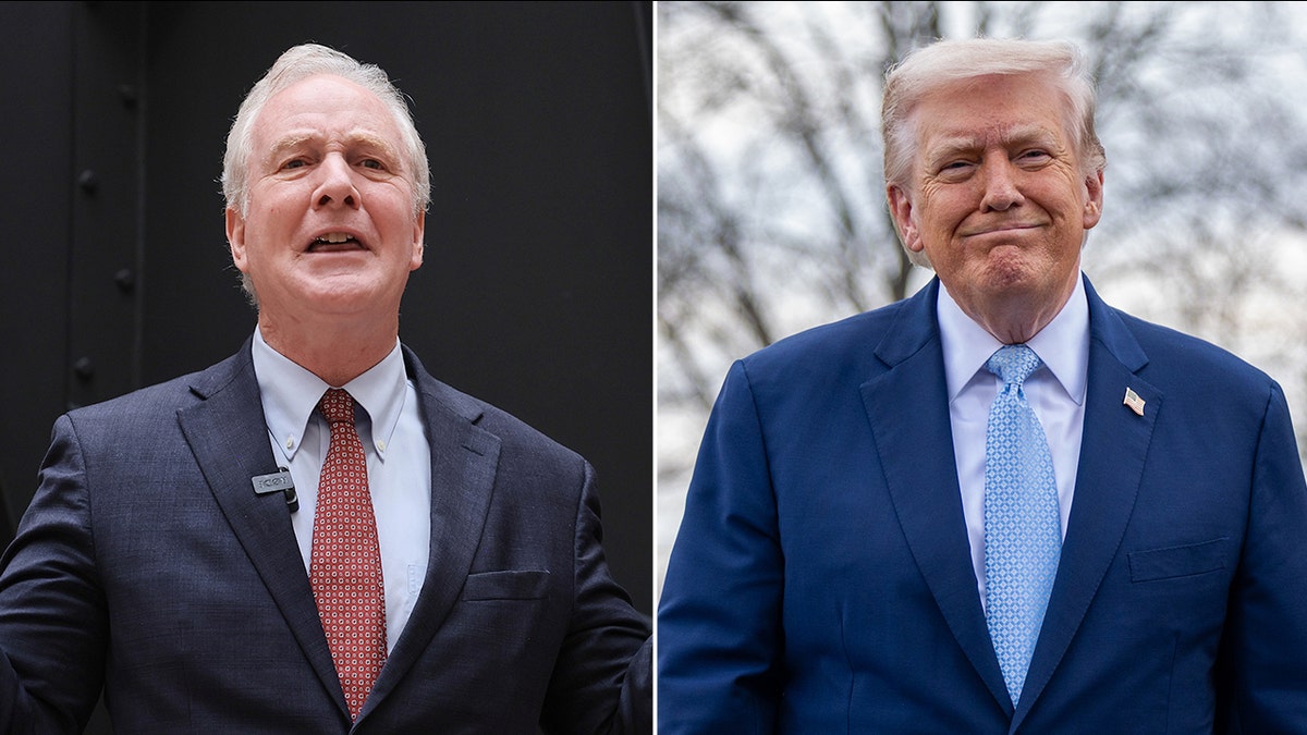 Sen. Chris Van Hollen and President Donald Trump standing together