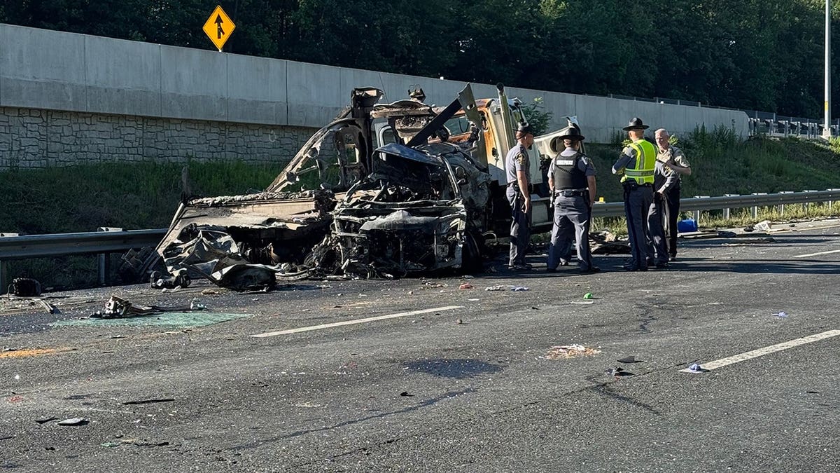 Police looking at crash scene