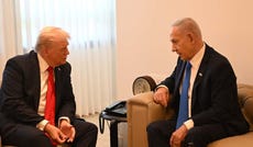 Trump and Netanyahu at Israel's Knesset, in October.