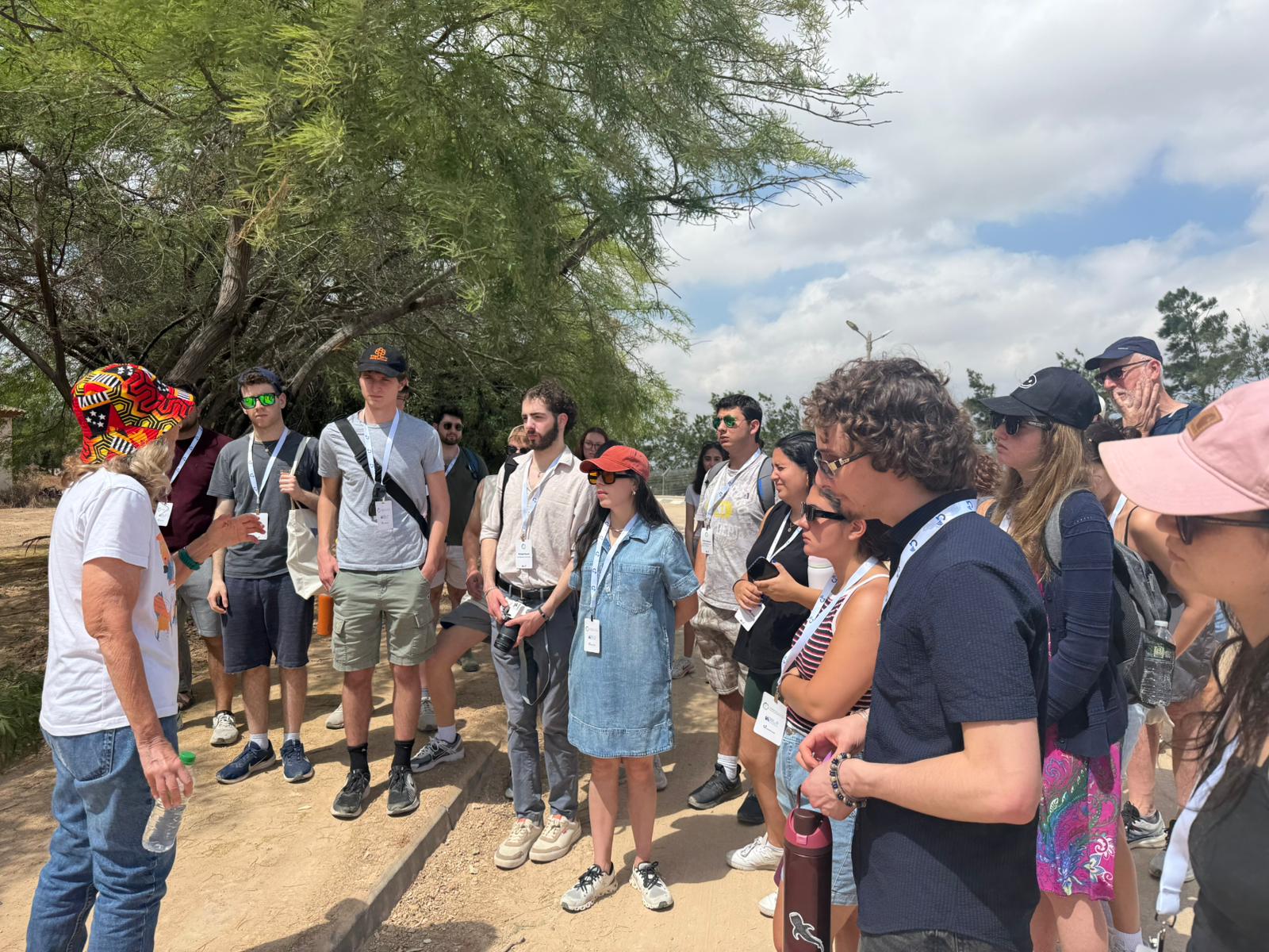 North American university student leaders tour southern Israel to witness to learn about the devastation caused by the Hamas attacks on Oct. 7, 2023, as well as the reconstruction of the communities since, May 27, 2026. Credit: Hasbara Fellowships and IsraelAmbassadors.com.