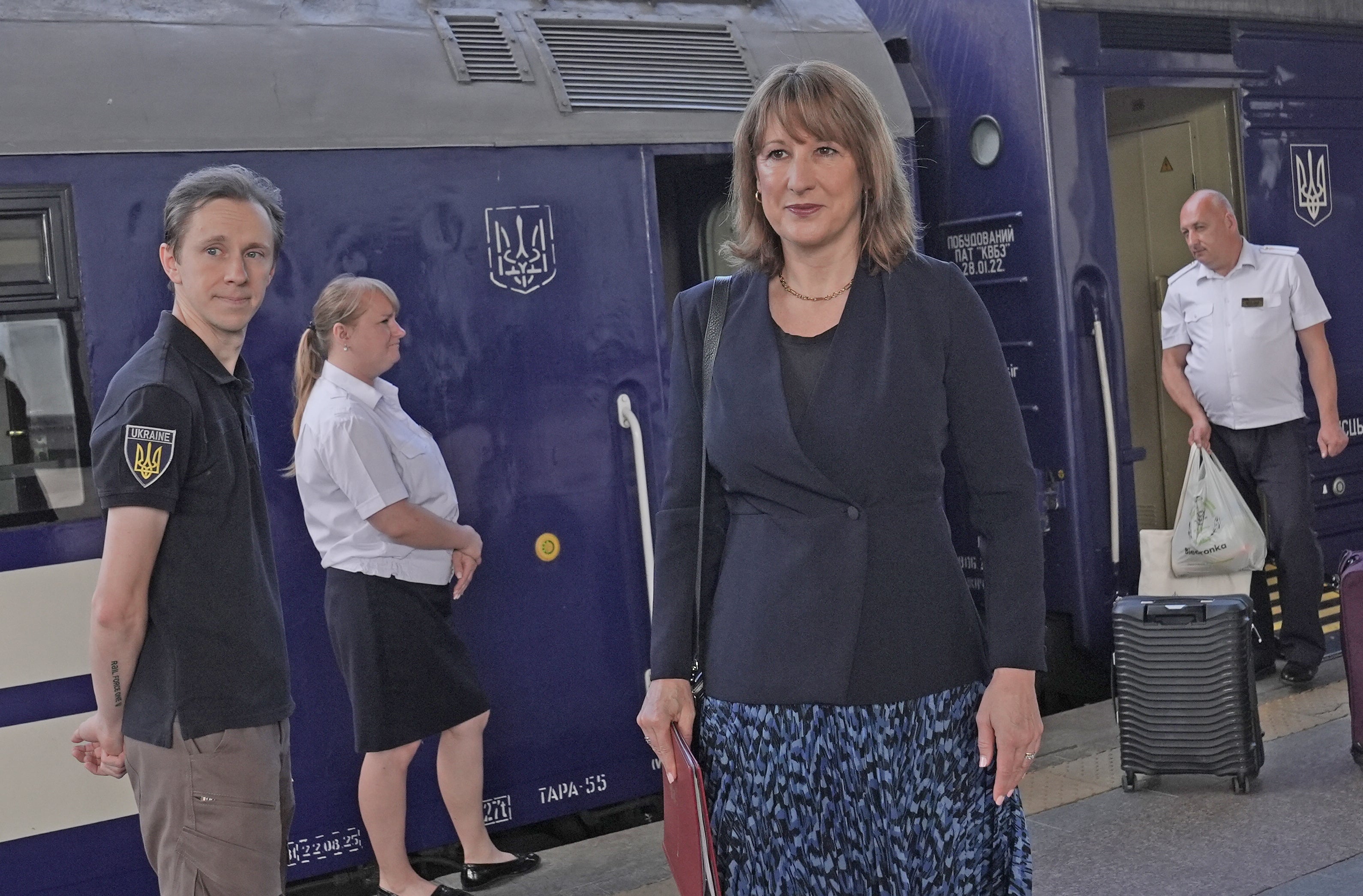 Chancellor of the Exchequer Rachel Reeves at Kyiv train station as she arrives in Ukraine for a one-day visit to the capital om 27 June, 2026