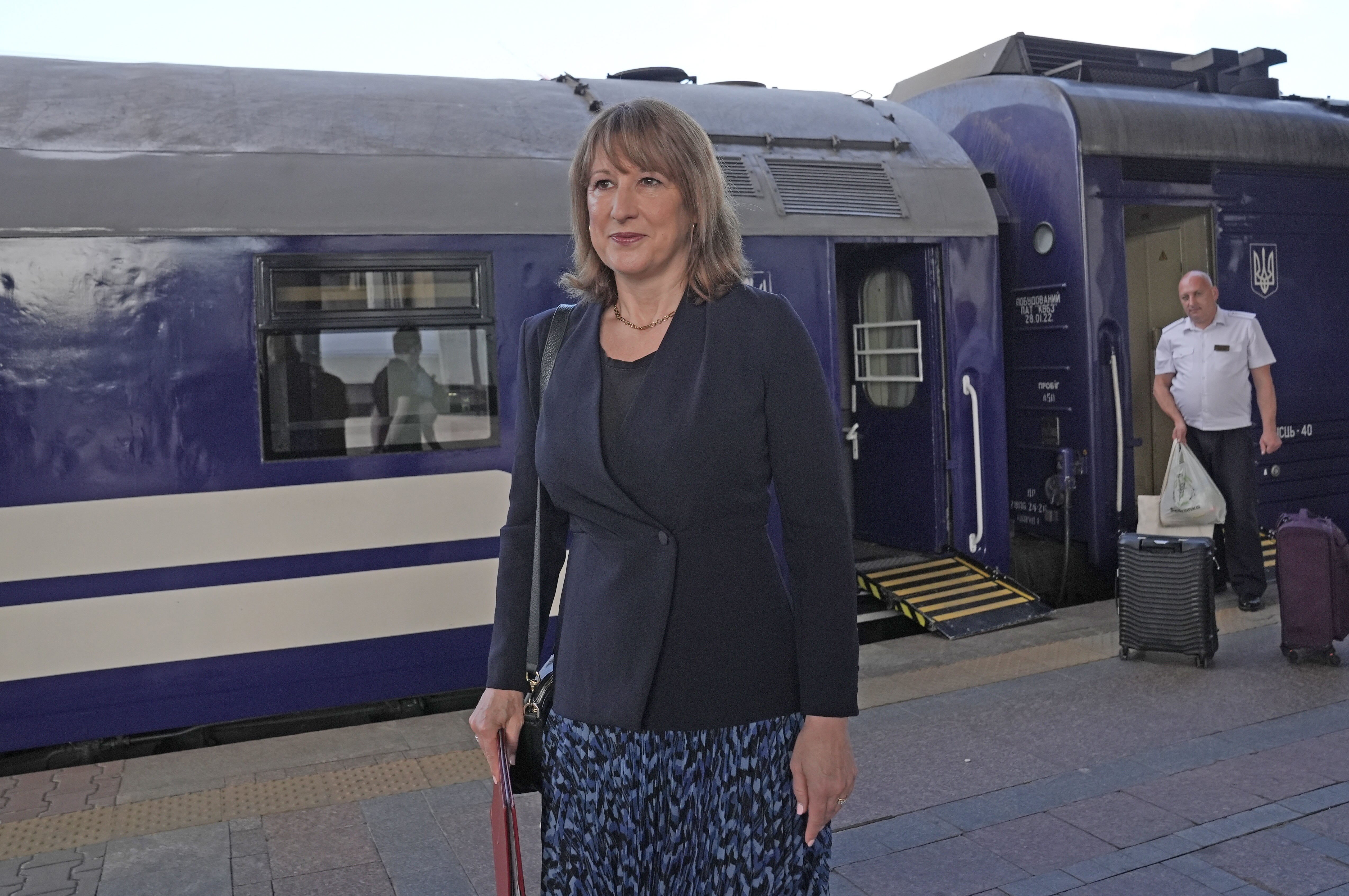 Chancellor of the Exchequer Rachel Reeves at Kyiv train station as she arrives in Ukraine for a one day visit to the capital