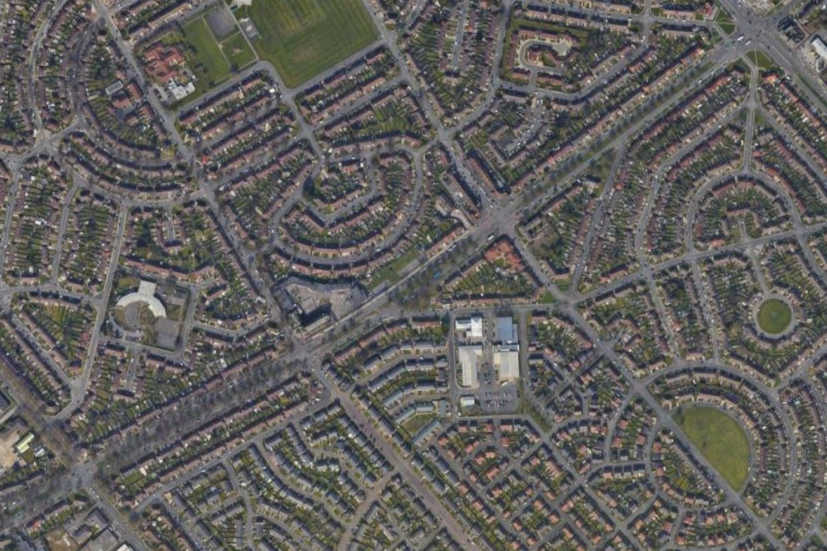 An aerial view of the Utting Avenue area in Norris Green