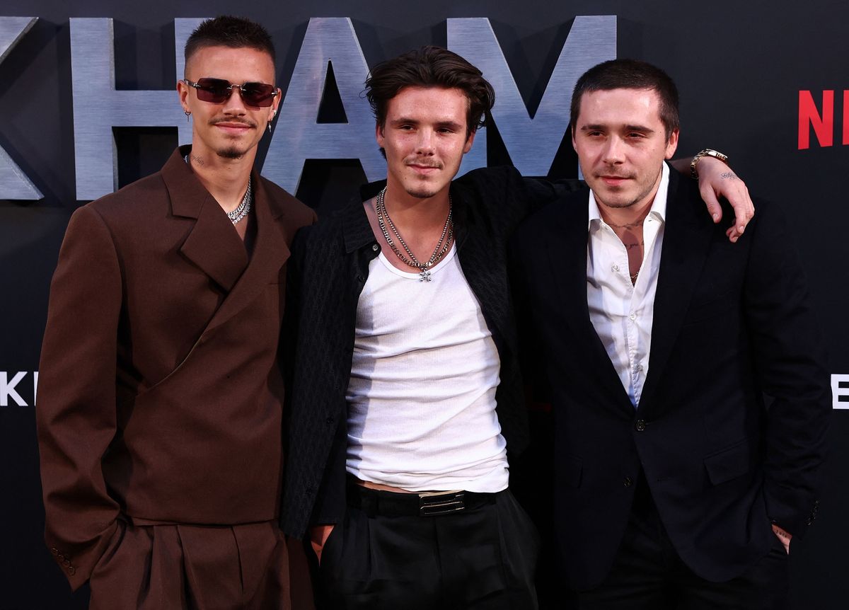 Romeo, Cruz and Brooklyn in happier times at the premiere of Netflix's Beckham