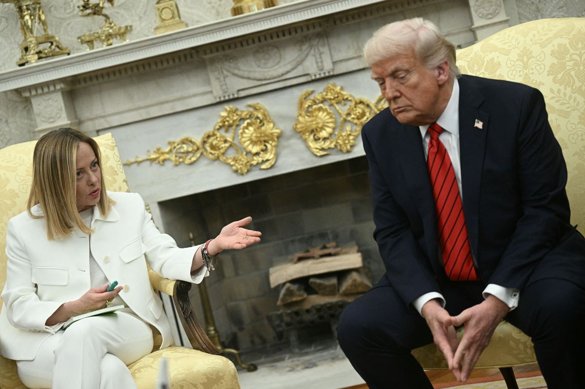 US President Donald Trump meets with Italian Prime Minister Giorgia Meloni last year