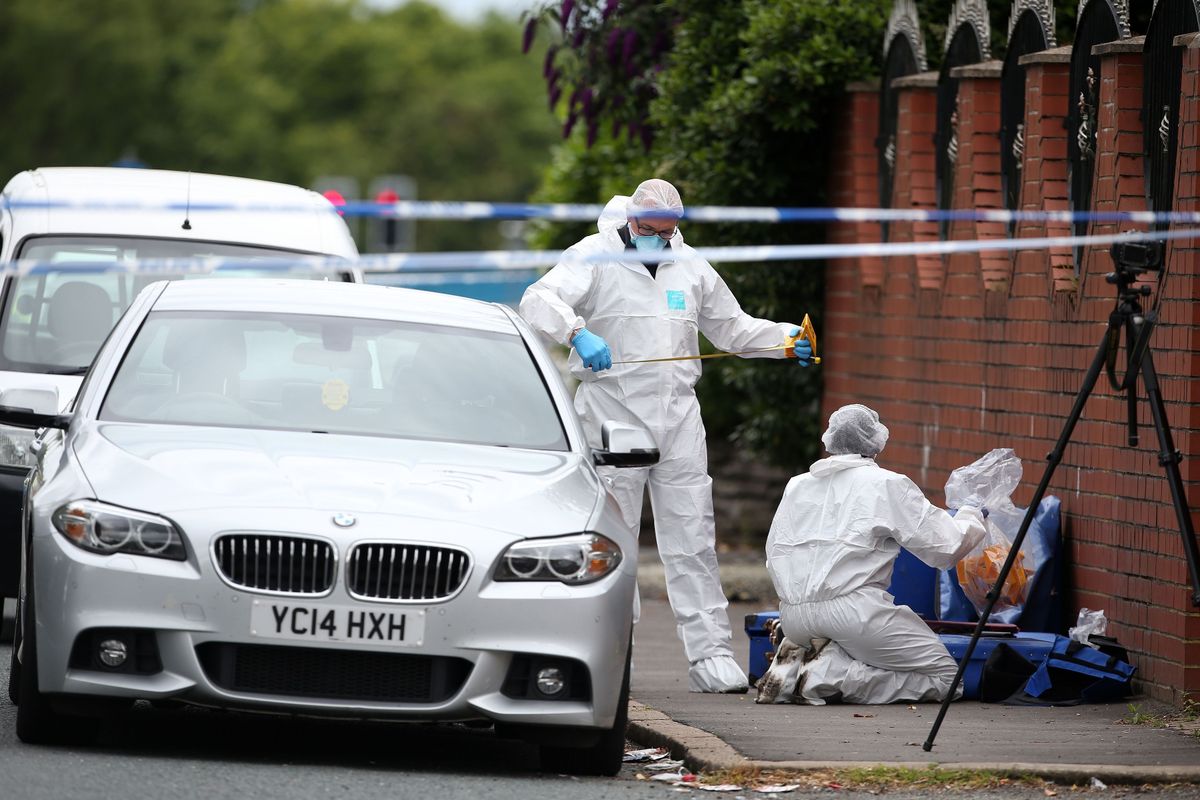 The police scene after Paul 'Mr Big' Massey was shot dead