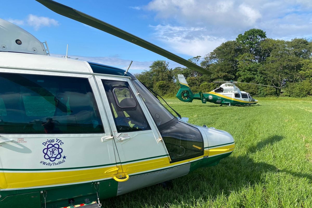 Two Great North Air Ambulance helicopters were called to the incident