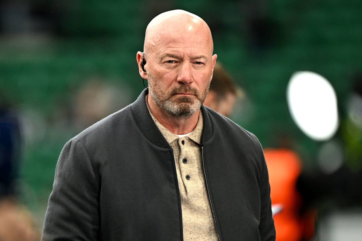 Former England player Alan Shearer before the UEFA Champions League quarter final, first leg match at the Jose Alvalade Stadium, Lisbon