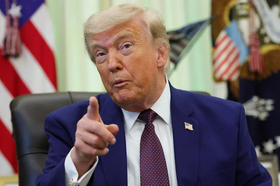 Donald Trump speaks during an event in the Oval Office of the White House on June 03, 2026 in Washington, DC.