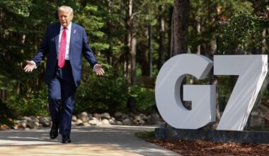 Trump heads to G7 summit in France as world awaits Iran deal